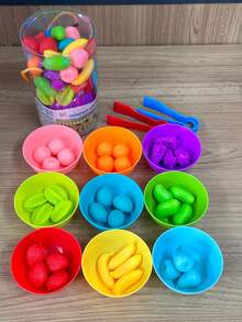 1 Set Juguetes educativos de conteo de animales de goma suave Montessori para niños, juego de aprendizaje temprano cognitivo con cuencos para clasificar y hacer coincidir colores, excelente para el desarrollo de habilidades matemáticas y el juego sensorial, regalo ideal para la interacción entre padres e hijos (colores aleatorios en el empaque) - Conjunto de juguetes de iluminación. - Ver 10
