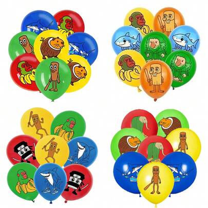 AI Shan Hai Jing Themed Tungtungtung Sahur, Tralalero Tralala, LiriLi Larlla, Bombardiro Crocodilo, Bombombini Guzini, Boneca Ambalam Colorful Party Balloon Set Is A Must-Have Party Decoration For Game Lovers And Collectors, A Perfect Party Favor And Birthday Surprise Gift, Ideal For Christmas, Halloween And Thanksgiving Gifts