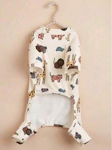 قطعة واحدة بدلة قطة أو كلب صغير بطبعة نمر ذات 4 أرجل، مناسبة للقطط والكلاب الصغيرة، يمكن ارتداؤها يوميًا