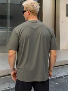 Playera Gris para Hombre con Estampado | Camiseta Gráfica de Manga Corta Casual - Gris Oscuro - Ver 2