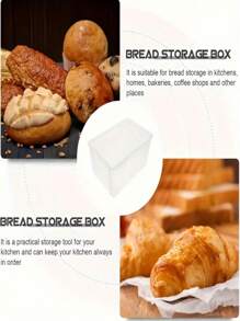 1/2pcs Transparent Leak-Proof & Reusable Bread Box With Lid Storage Box - Stackable Food Container For Toast, Fruits & Vegetables