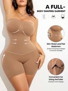 女士加大码塑身连体裤 收腹露肩紧身衣 塑身连体裤