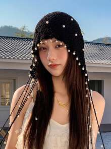 Random Style & Color Bohemian Vintage Handmade Tassel Fashion Ball Knitted Wool Beanie Hat, Unisex Warm Ear Warmer Headband, Suitable For Winter Outdoor Activities (Such As Skiing And Travel) And Autumn Accessories - Multicolor - View 4