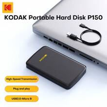 Disco duro portátil Kodak HDD de 1TB USB3.0, unidad de disco duro externa de 500GB de 2.5 pulgadas para PC, portátil, transferencia rápida - Negro - Ver 2