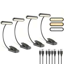 Yogle LED Clip-On Leselicht, 3 Farbtemperatur-Modi und 5 Helligkeitseinstellungen, USB-Aufladung, stufenlos dimmbar mit 360° flexiblem Leseleuchte, tragbare Clip-On Leuchte für Büro, Nachtlektüre
