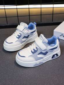 1 双粉色时尚休闲运动儿童鞋，轻便、柔软、舒适、方便的钩环闭合，多色拼接鞋面，精致的印花工艺，适合室内、户外、运动、度假装扮 - 藍色 - 查看 6