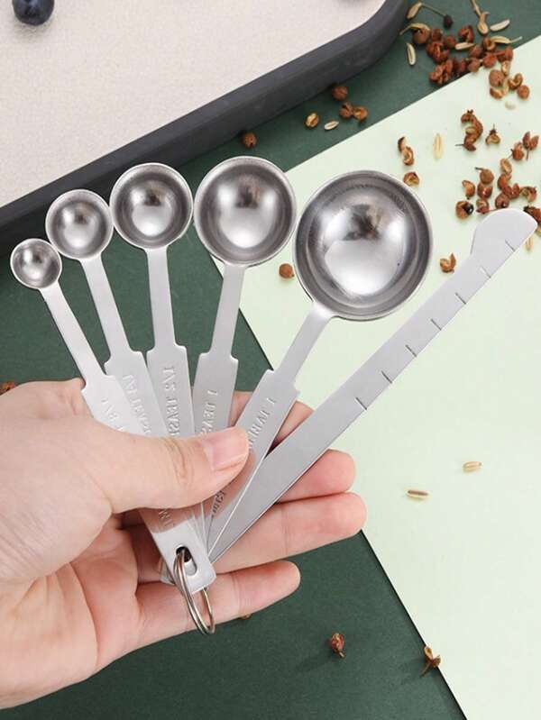 Stainless Steel Measuring Spoon Set, Household Utensils Spoons, Coffee Spoons, Kitchen Baking Measurement Small Tools