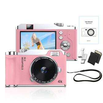 DK14 64MP Dual Lens Digital Camera – 4K Video & Photo, 16x Zoom, Filters, Flash, Easy Transfer For Vlog & Students