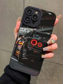 1pc Racing Car Anti-Slip TPU Soft Phone Case Cover, Fashionable, Elegant, Suitable For IPhone17/IPhone17 Air/IPhone17 Pro/IPhone17 Pro Max/16 Pro Max/15 Pro Max/14 Pro Max/13 Pro Max/12 Pro Max Waterproof Shockproof Anti-Fall Scratch Resistant - 黑色 - 查看 2