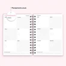 iscool Agenda 2026 Plus Monograma Floral Letra Inicial N - Branco e Rosa - Visão 8