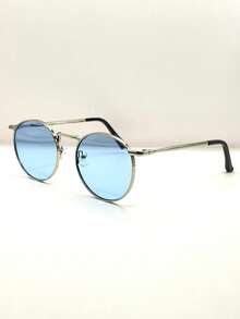 Women's Round Metal Retro   Protection Fashion 2025 Stylish Durable - 銀藍 - 查看 4