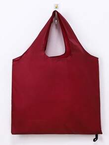 A Reusable Solid-Color Shopping Bag, Large-Capacity Foldable Shopping Bag, Convenient Hand-Carry Waterproof Storage Bag, Perfect For Supermarket Groceries, Shopping, And Travel (Bag Opening Varies Randomly)