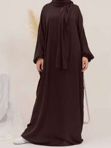 2pcs/Set Sleeveless Tank Top And Cardigan Combo, Multiple Choices, Please Refer To Size Chart Carefully. 1pc Women Pocket Headscarf Design, Skin-Friendly Breathable Fabric, Suitable For Women's Daily Outdoor Prayer Wear, Loose And Convenient Abaya, Two Sizes Available