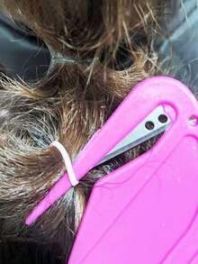 204件/套随机颜色发饰，包括24种颜色的弹力发圈、发带、4件美发造型工具和收纳盒，以及女孩发夹和彩色装饰品，休闲粉色配饰 - 彩色 - 查看 6