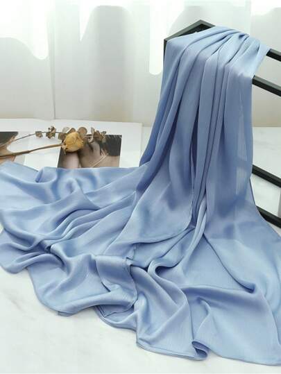 1pc Crinkled Satin Hijab Scarf, Suitable For Daily Wear For Dress
