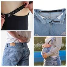 6 Pcs Waist Tightener For Pants Women Jeans Button Tightener Pants Adjuster Waist Tightener Jeans Waist Tightener Jean Button Waist Tightener Suitable Elastic Waist Extenders For Women Men Black - màu đen - Xem 5