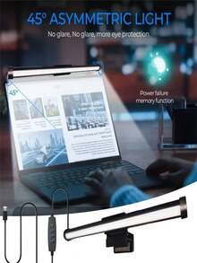 1pc Smart Screen Lamp, Dimmable LED Screen Light Bar, 3-Color Adjustable LED Laptop Screen Lamp, Home/Office Screen Monitor Light Bar - Three Colors Of Light - View 5