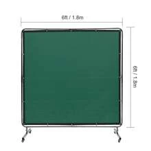 Welding Screen With Frame 6' X 6' Welding Curtain Screen On 4 Wheels Green - Green - View 5