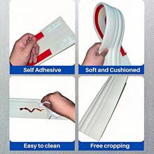 1 Roll 9.8cm X 2m Self-Adhesive Baseboard, Removable And Reusable Flexible Baseboard Trim, Suitable For Bedroom, Living Room, Dining Room, Wall Decor, Home Decoration