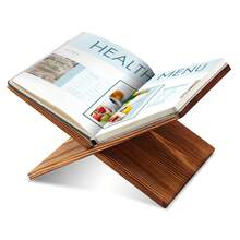 开放式展示架、木制大书架、咖啡桌架、杂志、艺术、烹饪书、圣经等木质画架 - 彩色 - 查看 14