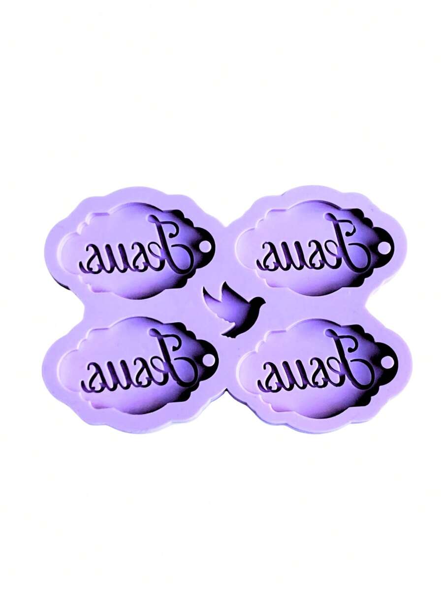 R709 Molde de silicone chaveiro Tag Jesus resina decorar