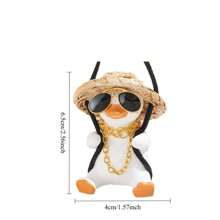 قلادة بشكل بطة أرجوحة كرتونية معلقة بمرآة السيارة، زخرفة معلقة للسيارة