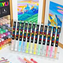 288 Colour Acrylic Marker Set, Soft Tip With Automatic Ink Control System, Strong Coverage For Doodling And Colouring, Suitable For Artists, DIY Crafts, Canvas, Wood, Glass, Rocks And Fabrics, Great For Back To School!
