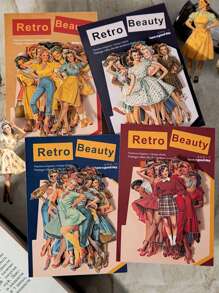 have a good day 25pcs/Pack Vintage Girl Stickers, Creative Aesthetic Stickers, DIY Decorative Collage Craft Materials, Holiday Gifts, Personalized Scrapbooking School Supplies