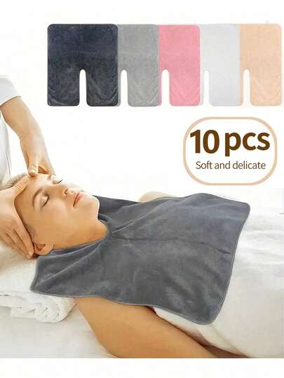 1/3/5/7/10 Piezas Toallas en forma de U, Salón, Spa, Masaje, Cuidado Facial, Envoltura de Cuello Reutilizable de Microfibra Cálida, 19.69*15.75 Pulgadas (50*40 Cm)
