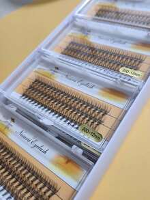 10 cajas/600 piezas de pestañas postizas en racimo con rizo C, 20D, 8-11mm, aspecto natural, alargadoras y de larga duración, adecuadas para ocasiones de fiesta - C - Ver 2