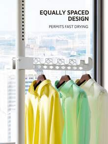 A floor-standing clothes hanger, storage rack, clothes hanger, punch-free telescopic rod, balcony floor-standing bedroom clothes drying rack - مقاس واحد - مشاهدة 3