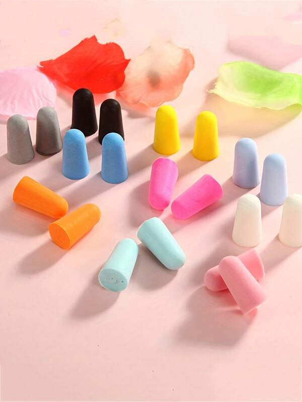 1 Pair /10 Pairs - Boxed Colored PU Sponge Earplugs: Suitable For Deep Sleep, Reusable, Easy To Clean, Perfect For Travel, Study, Dormitories, Noisy Environments, Study Accessories, Practical Accessories, Reusable Earplugs