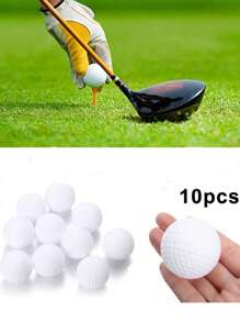 1/5/10pcs 41mm White Hollow Golf Practice Balls, PE Blow Molded, Solid, No Holes, Indoor Training, Pet Toys