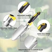 1pc Stainless Steel Garden Trowel, Gardening Shovel, Plant Transplanting Trowel, For Planting, Transplanting, Weeding, Loosening Soil - Silver - View 6