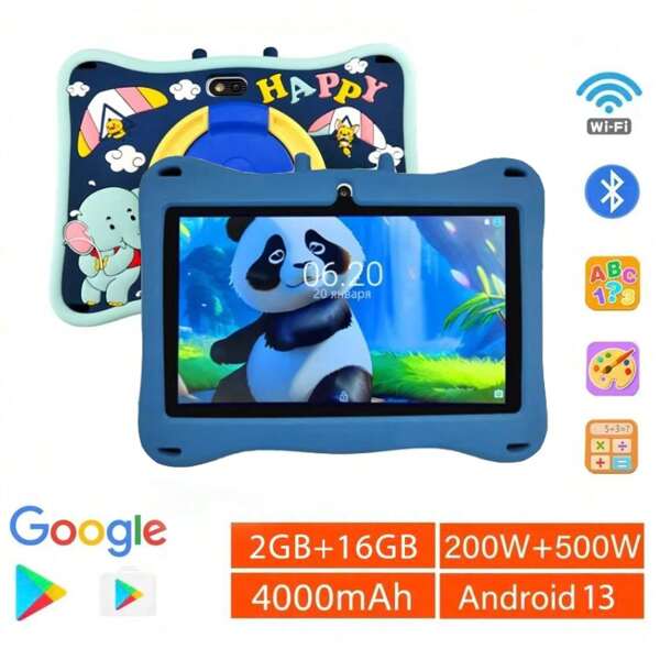 yesido Children'S 7-Inch Tablet Computers, Children'S Tablet Computers And Wi-Fi 2GB RAM, 16GB Roma, Dual Cameras, Parental Control, Jpa Preinstallate For Children'S Education, Games, Tablets And Holiday Gifts For Taking Care Of Children, Children'S Gifts For Birthday Celebrations, Gifts, Open Perfect Gifts For Schools, Gifts