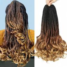 Curly Crochet Hair For Women Goddess Box Braids Crochet Hair Pre Looped French Curl Braiding Hair Crochet Braids 14/18/24 Inch 1/7 Packs French Curls Braids Layered Knotless Braids Hair Extensions, 1B/30/27
