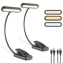 Yogle LED Clip-On Leselicht, 3 Farbtemperatur-Modi und 5 Helligkeitseinstellungen, USB-Aufladung, stufenlos dimmbar mit 360° flexiblem Leseleuchte, tragbare Clip-On Leuchte für Büro, Nachtlektüre