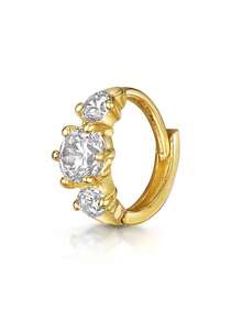 1pc Minimalist Tiny Geometric Lab-Created Zirconia 925 Sterling Silver Earring – For Girls' Daily & Party Cartilage Wear | Ideal Birthday Gift For Girls, Sisters & Friends