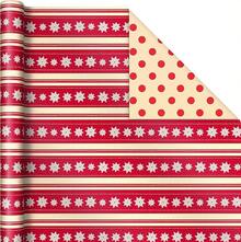 Papel de regalo de Navidad rosa con líneas de corte en el reverso (3 rollos: 120 pies cuadrados) rosa, menta, oro, reno, árboles de Navidad, copos de nieve - Felices fiestas - Ver 4