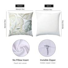 Bộ 4 vỏ gối họa tiết lá tối giản, vải nhung đào một mặt, vỏ gối 45*45/50*50/40*40CM thích hợp trang trí phòng, trang trí phòng khách sofa hiện đại, quà tặng, tiệc tùng - Nhiều màu - Xem 6