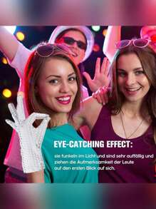 D EXCEED 1/4/5 件 70 年代 80 年代迪斯科和 Y2K 风格亮片手套，男女皆宜 - 非常适合复古角色扮演、迪斯科主题派对和 Y2K 狂欢聚会 - 彩色 - 查看 2