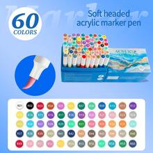 Bút dạ Acrylic đầu mềm 120/80/60/48/36/24/12 màu, Bút dạ vẽ tranh và Graffiti nhiều màu, Đồ dùng nghệ thuật cho học sinh và trường học, Bút dạ quang chống nước có thể pha trộn, Thích hợp cho việc học tập, vẽ, Graffiti, tô màu, ghi nhật ký, v.v. - Bút đánh dấu acrylic đầu mềm - Xem 10