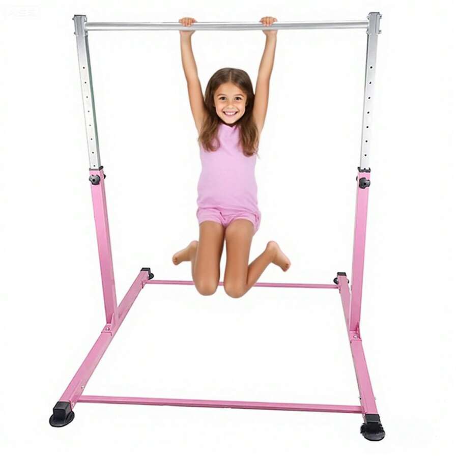 Gr8 Home Gymnastics Horizontal Kip Bar Home Gym Adjustable Height For Children Kids Pink - Pink - View 1