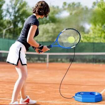 2pcs Single-Player Tennis Trainer - Self-Rebound Ball Practice Equipment, Improve Hand-Eye Coordination And Reaction, Portable Blue Tennis Skill Enhancer (Suitable For Halloween, Christmas, Thanksgiving, Ramadan), Indoor Sports Gear, Compact & Durable Design, Ideal For Beginners, Easy To Install, Great Gift