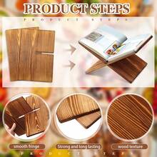 开放式展示架、木制大书架、咖啡桌架、杂志、艺术、烹饪书、圣经等木质画架 - 彩色 - 查看 6