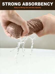 厨房清洁巾 咖啡壶清洁巾 超细纤维华夫饼清洁布，吸水毛巾，速干除尘布，家庭厨房，不起毛，不留条纹，6 片装，12 X 12 英寸，卡其色、粉色、灰色，家庭清洁，厨房清洁，派对清洁