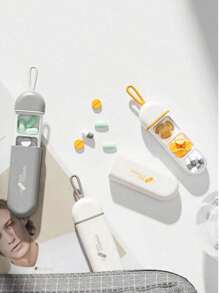 1 件 3 格药盒迷你便携式 3 餐日常药品储存容器防水防潮每周药丸整理器药物分配器适用于露营徒步钓鱼防潮登山和旅行户外活动