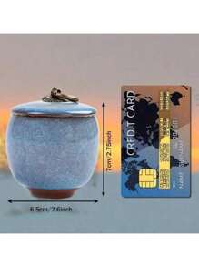 1 pezzo/6 pezzi Set regalo di urne per animali domestici in ceramica pregiata, vaso sigillato con finitura a craquelé per ceneri, capelli, denti di cani/gatti e commemorazione, adatto per vari animali domestici, regalo commemorativo per Ognissanti