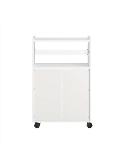 SoBuy FSB09 SCH, Mobile Kitchen Cabinet Microwave Oven Storage Trolley Dining Room On Wheels, Zwart view 5