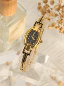 HALEI HALEI 1pc Creative Women's Metal Chain Quartz Steel Band Watch, Suitable For Birthday, Anniversary, Gift